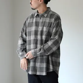 FUJITO / Cotton/Yak Block Plaid Big Size Shirt Tagless Design Temperature Regulating