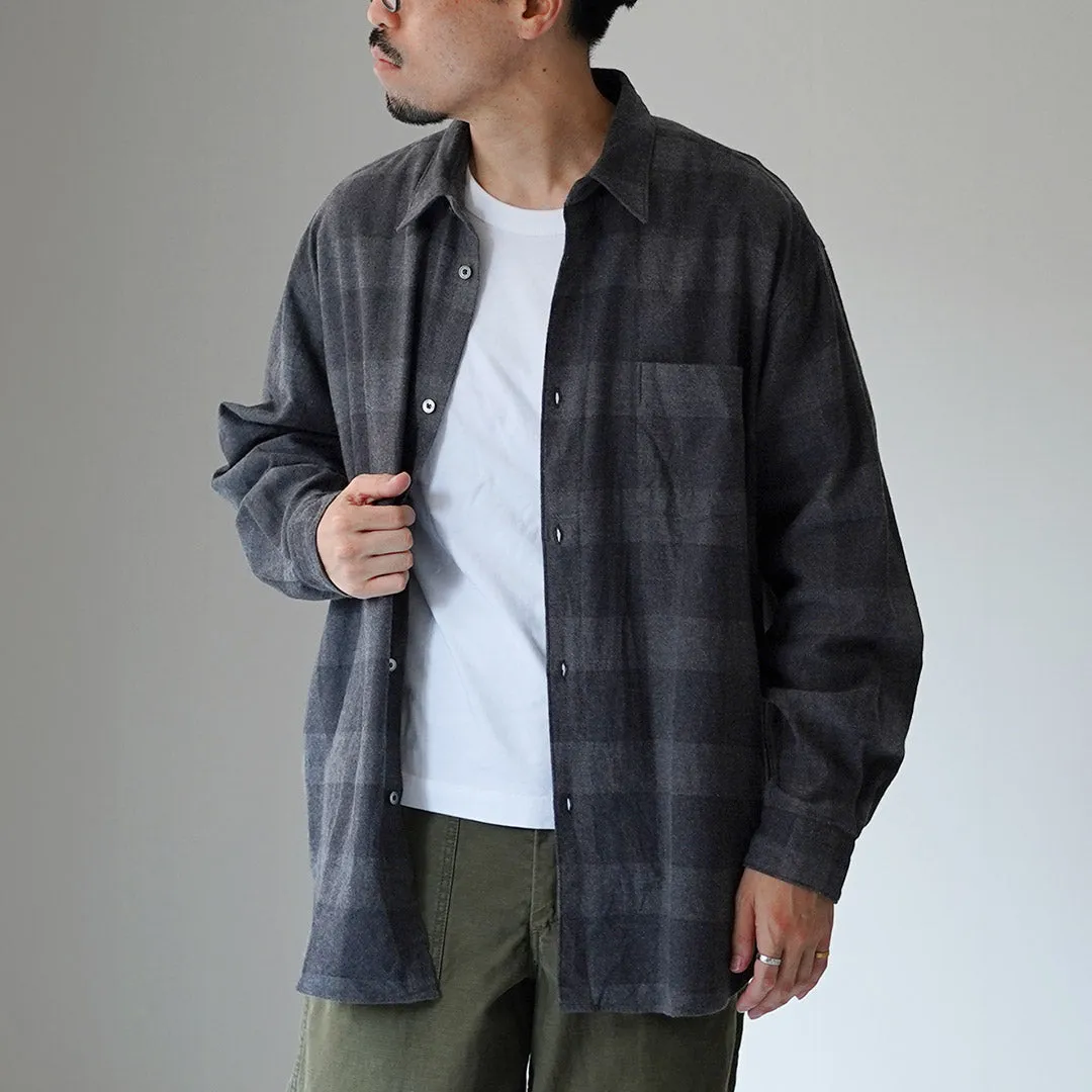 holiday season High-Quality Material FUJITO / Cotton/Yak Block Plaid Big Size Shirt