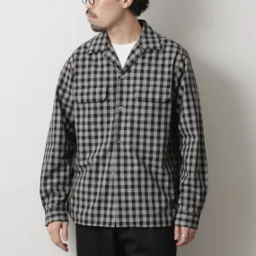 Retro Vibe FUJITO / Monotone Plaid Open Collar Shirt