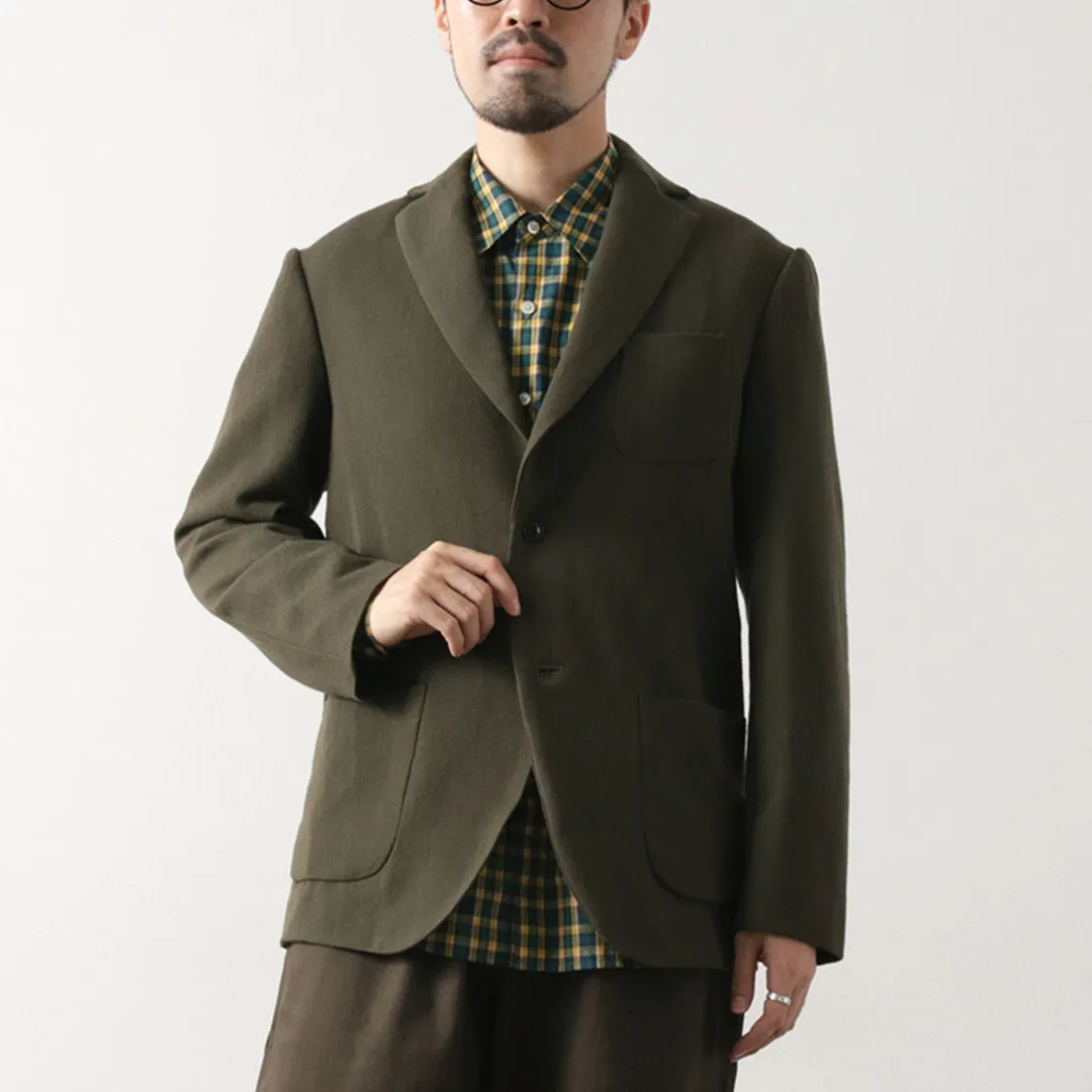 FUJITO / N.O.UN 2B Jacket Wool Serge Odor Resistant Lining Subtle Design Detail