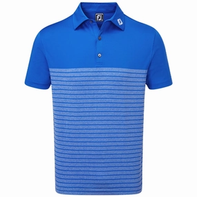 winter warmth FootJoy Engineered Heather Striped Lisle Polo Shirt - Royal