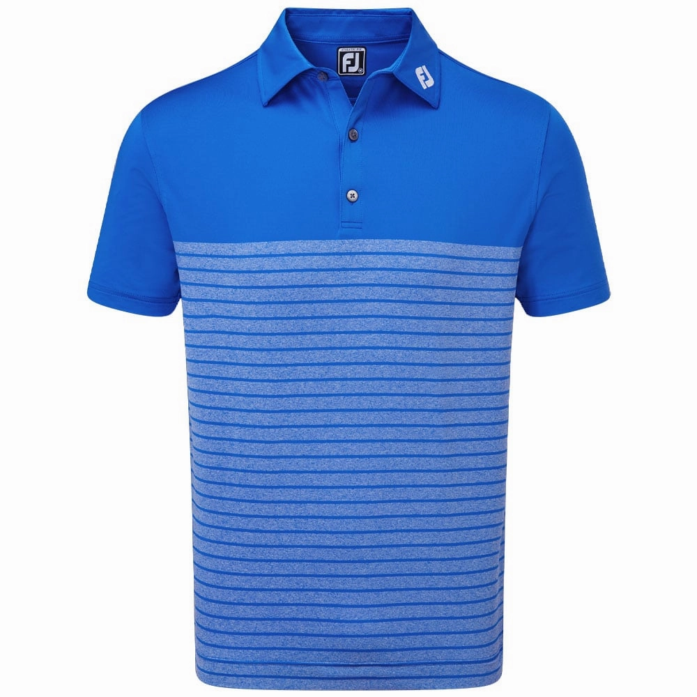 winter warmth FootJoy Engineered Heather Striped Lisle Polo Shirt - Royal