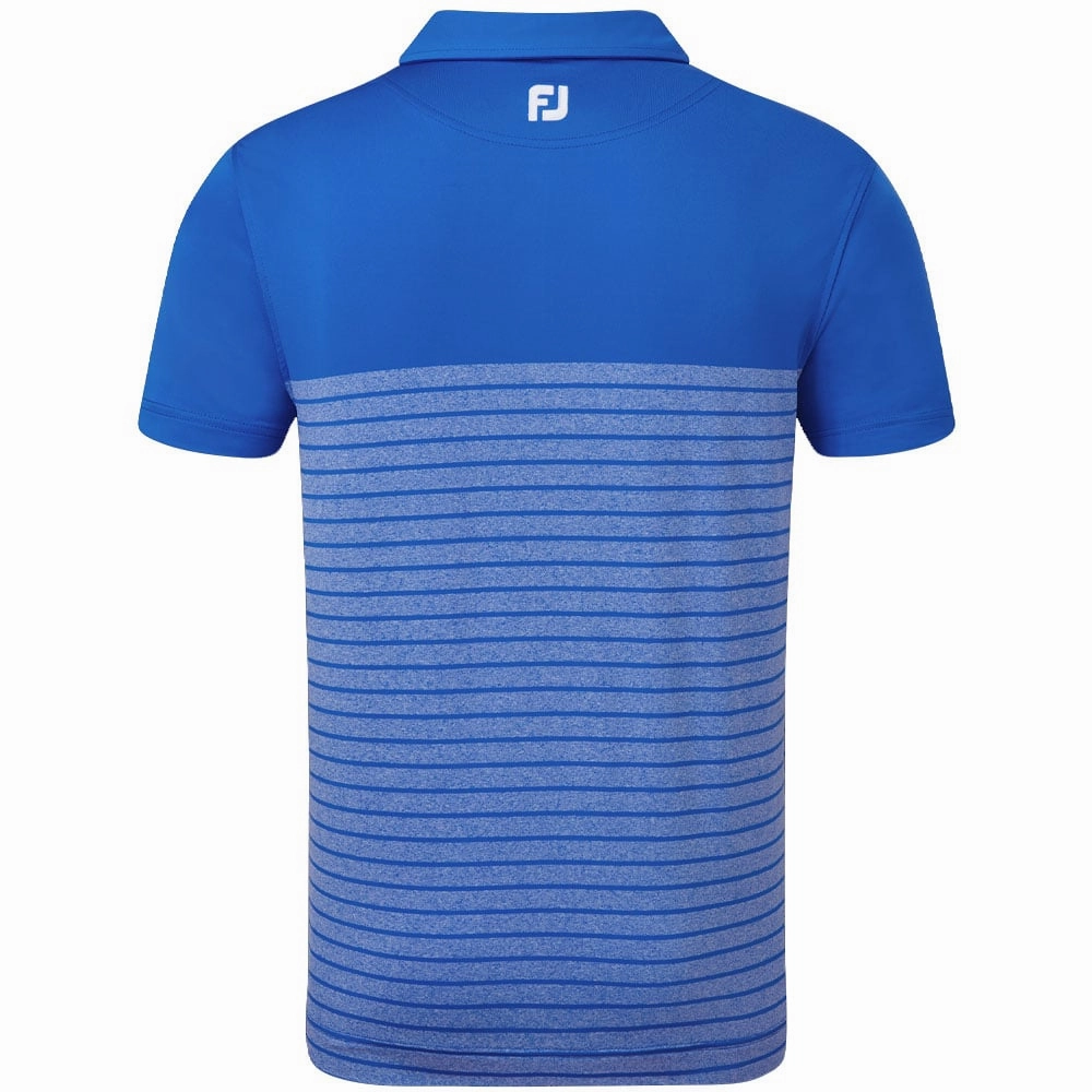 Chill Style Non Shrink Material FootJoy Engineered Heather Striped Lisle Polo Shirt - Royal