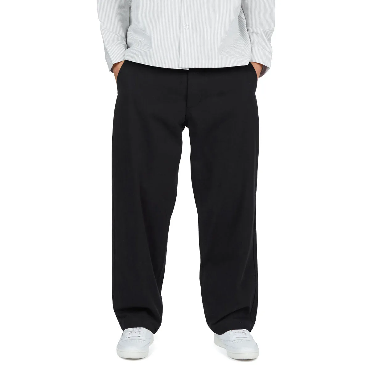 CCS Wide Leg Chino Pants - Black Low Profile Design Casual Chic Look