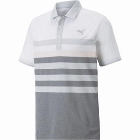 Soft and Relaxed Puma MATTR One Way Polo Shirt - Bright White/Chalk Pink