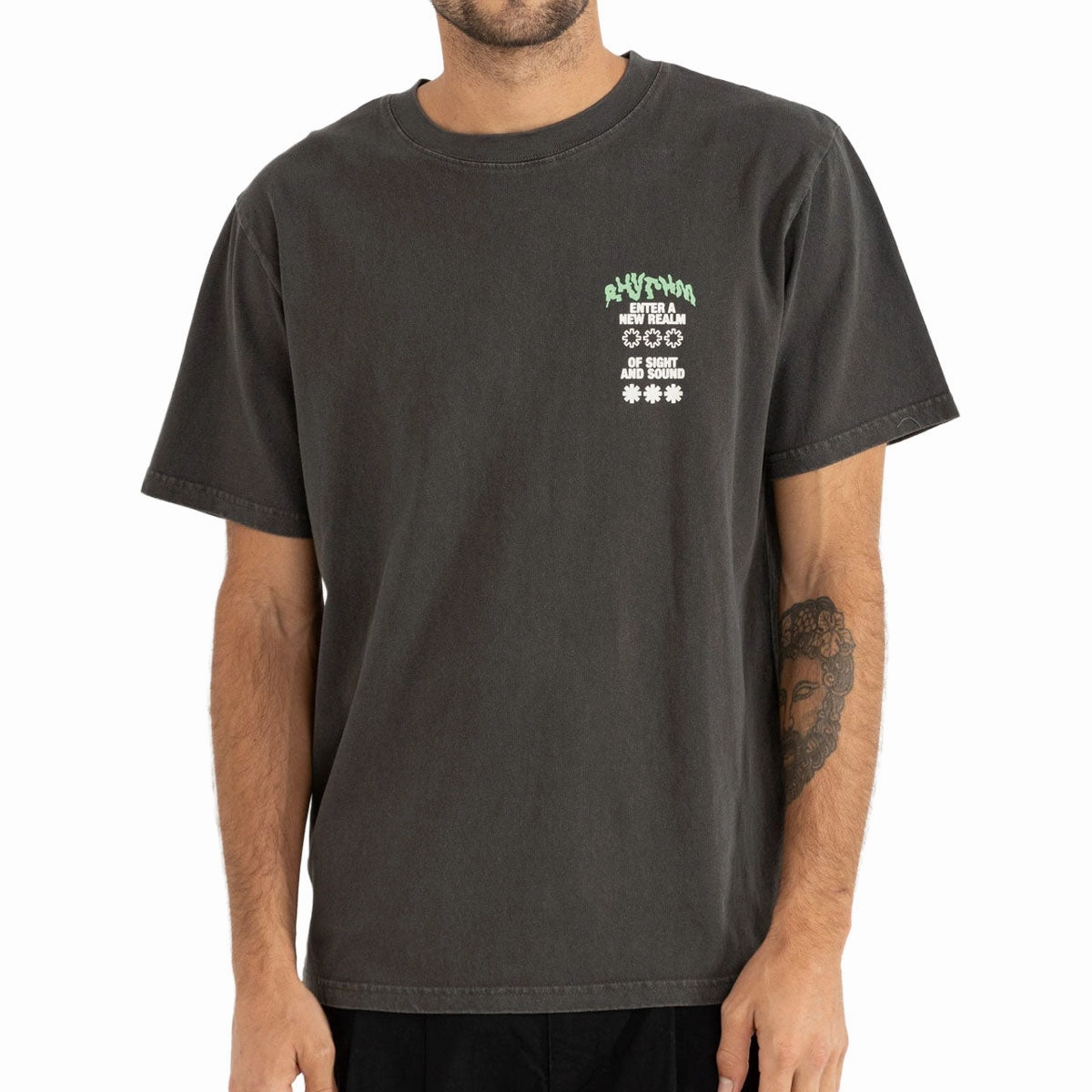 Heavyweight Weave Rhythm New Realm Vintage T-Shirt - Vintage Black