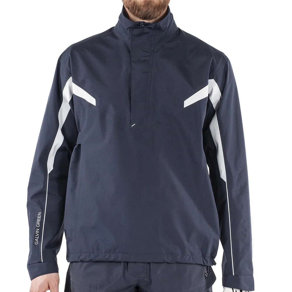 Stretchable Material Go Anywhere Wear Galvin Green Abe Gore-Tex 1/2 Zip Waterproof Jacket - Navy/Cool Grey/White