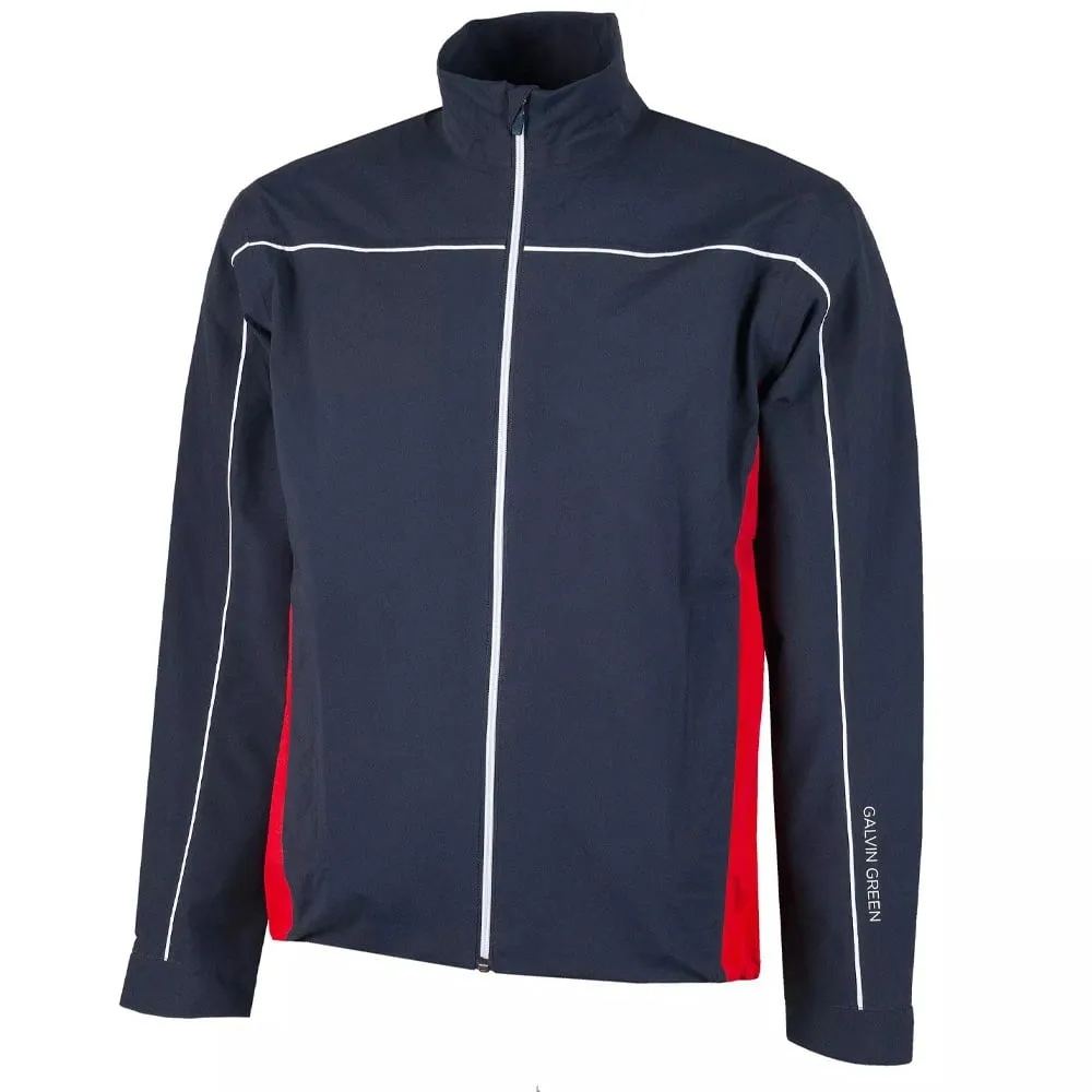 Galvin Green Ace Waterproof Jacket - Navy/Red/White Fade Resistant Dye Method
