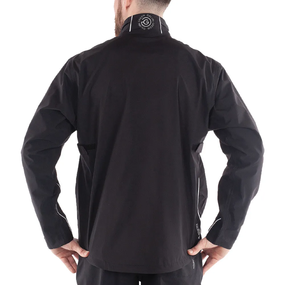 Galvin Green Aden Gore-Tex Paclite 1/2 Zip Waterproof Jacket - Black/White Stretchable Cuffs Layered Hem Design