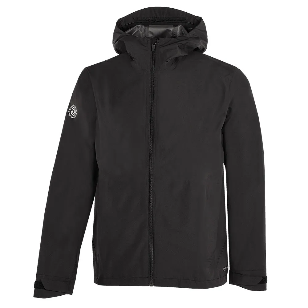 Mid Length Cut Galvin Green Akron Waterproof Hooded Jacket - Black