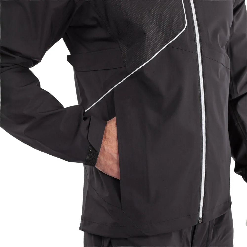 Galvin Green Ames Waterproof DRYVR Jacket - Black/White Lightweight Packability Single Buttons