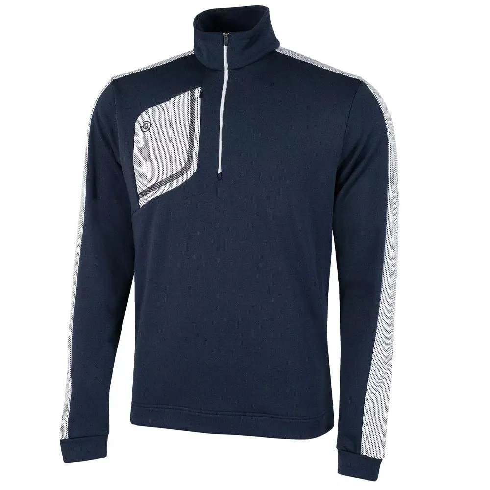 Fleece Lined Interior NoiseReduciting Fabric Galvin Green Dwight Insula Pullover -  Navy/White