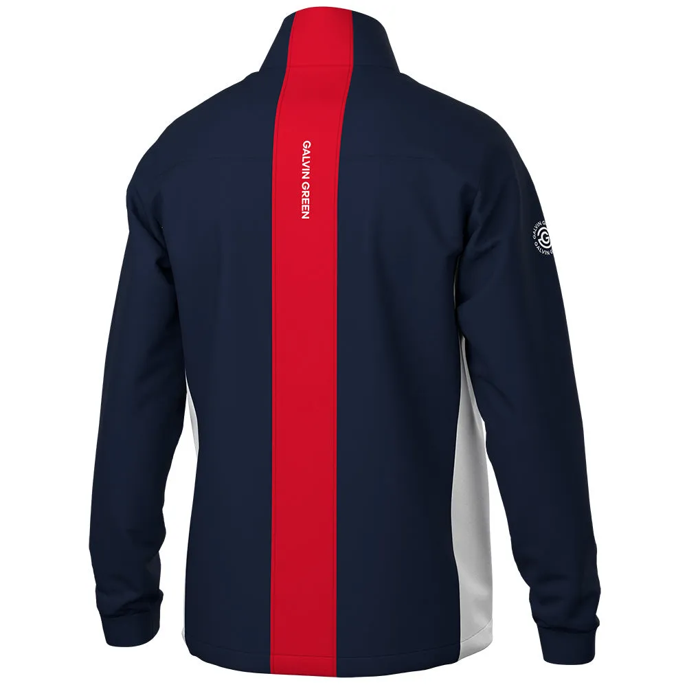 Odor Control Fibers Weatherproof Zipper Closure Galvin Green Lloyd Windproof Jacket - Navy/Red/White