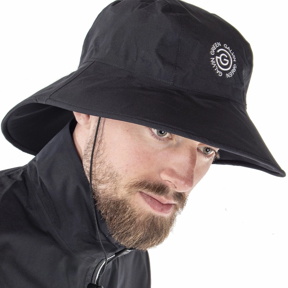 Galvin Green Art Gore-Tex Paclite Waterproof Hat - Black Clean Silhouette