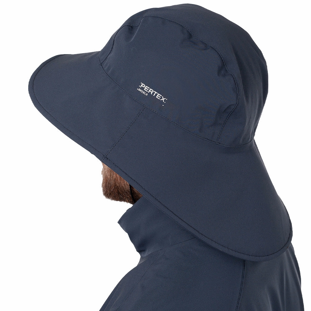 Galvin Green Asher Waterproof Hat - Navy Luxurious Detail Total Look