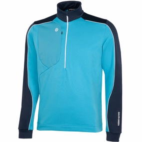 Galvin Green Dave 1/4 Zip Pullover - Aqua/Navy All-Day Wear Layering Piece