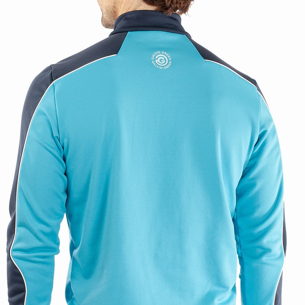 Snug Fit Galvin Green Dave 1/4 Zip Pullover - Aqua/Navy