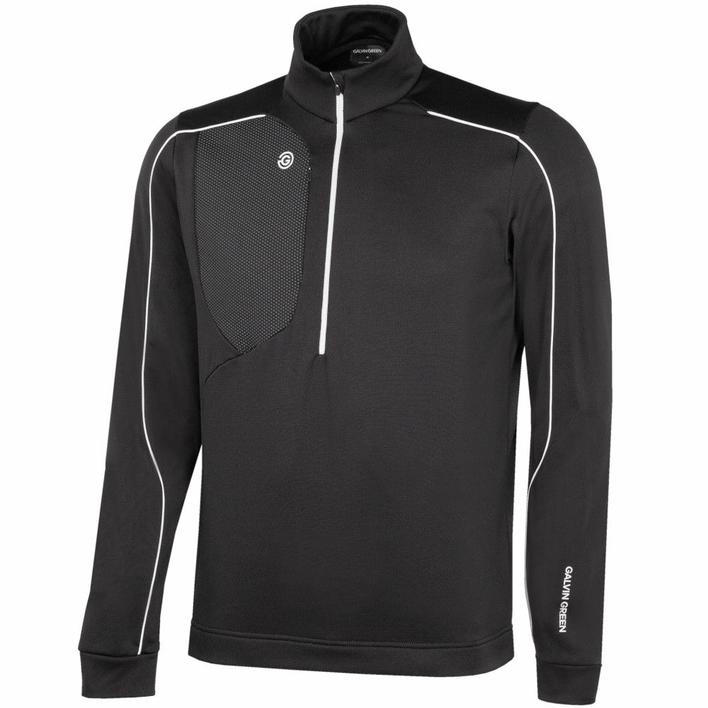 Galvin Green Dave 1/4 Zip Pullover - Black/White Cozy Style Plus Size