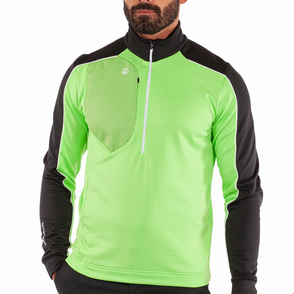 skiing suitable buckle accents Galvin Green Dave 1/4 Zip Pullover - Fresh Green/Black