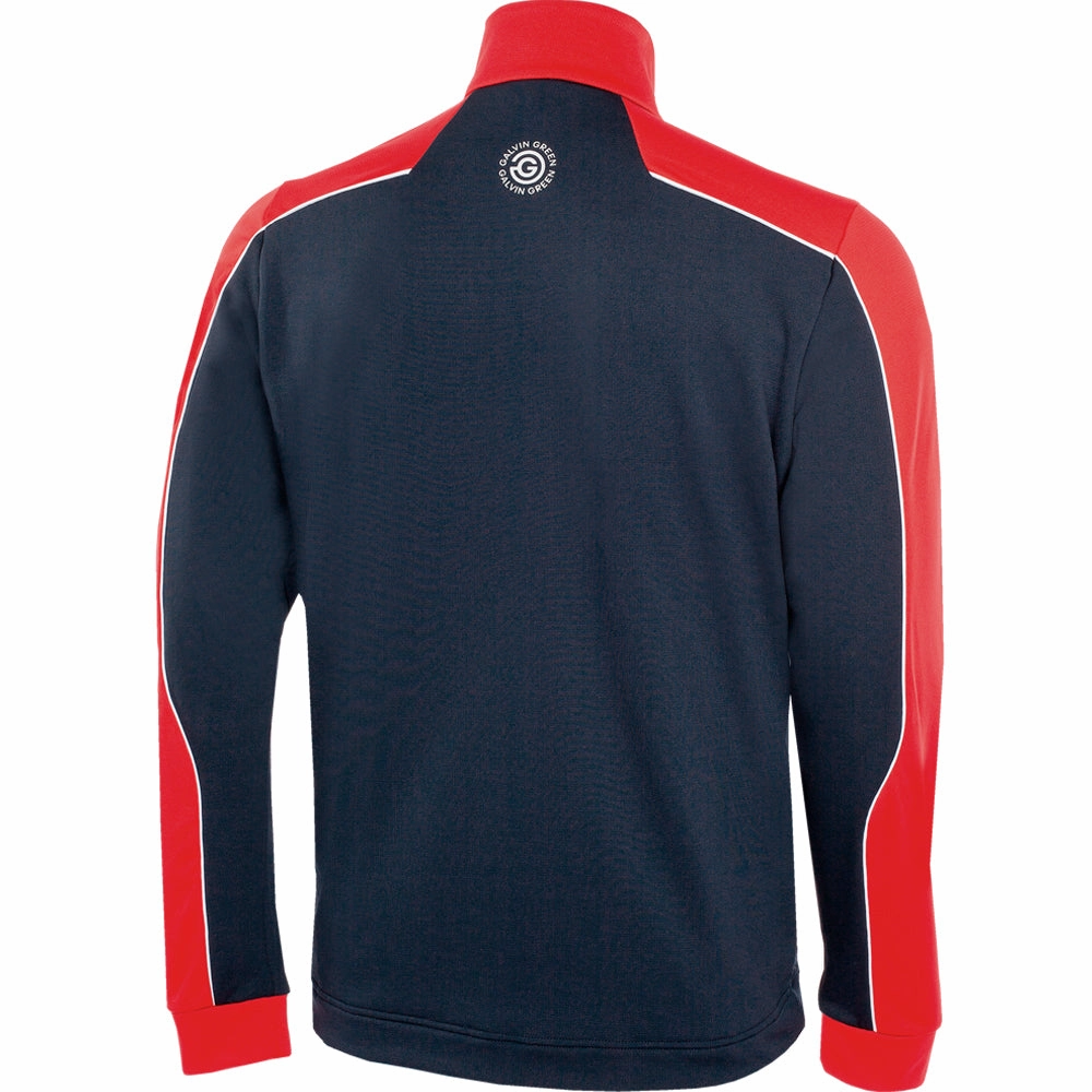 Galvin Green Dave 1/4 Zip Pullover - Navy/Red Layered Comfort