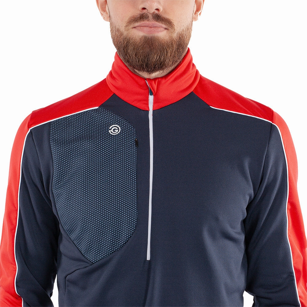 Galvin Green Dave 1/4 Zip Pullover - Navy/Red Summer