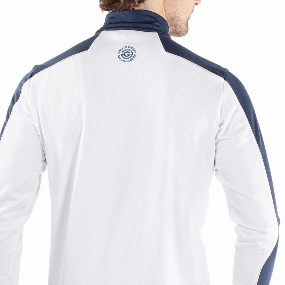 product personalization creativity Galvin Green Dave 1/4 Zip Pullover - White/Navy