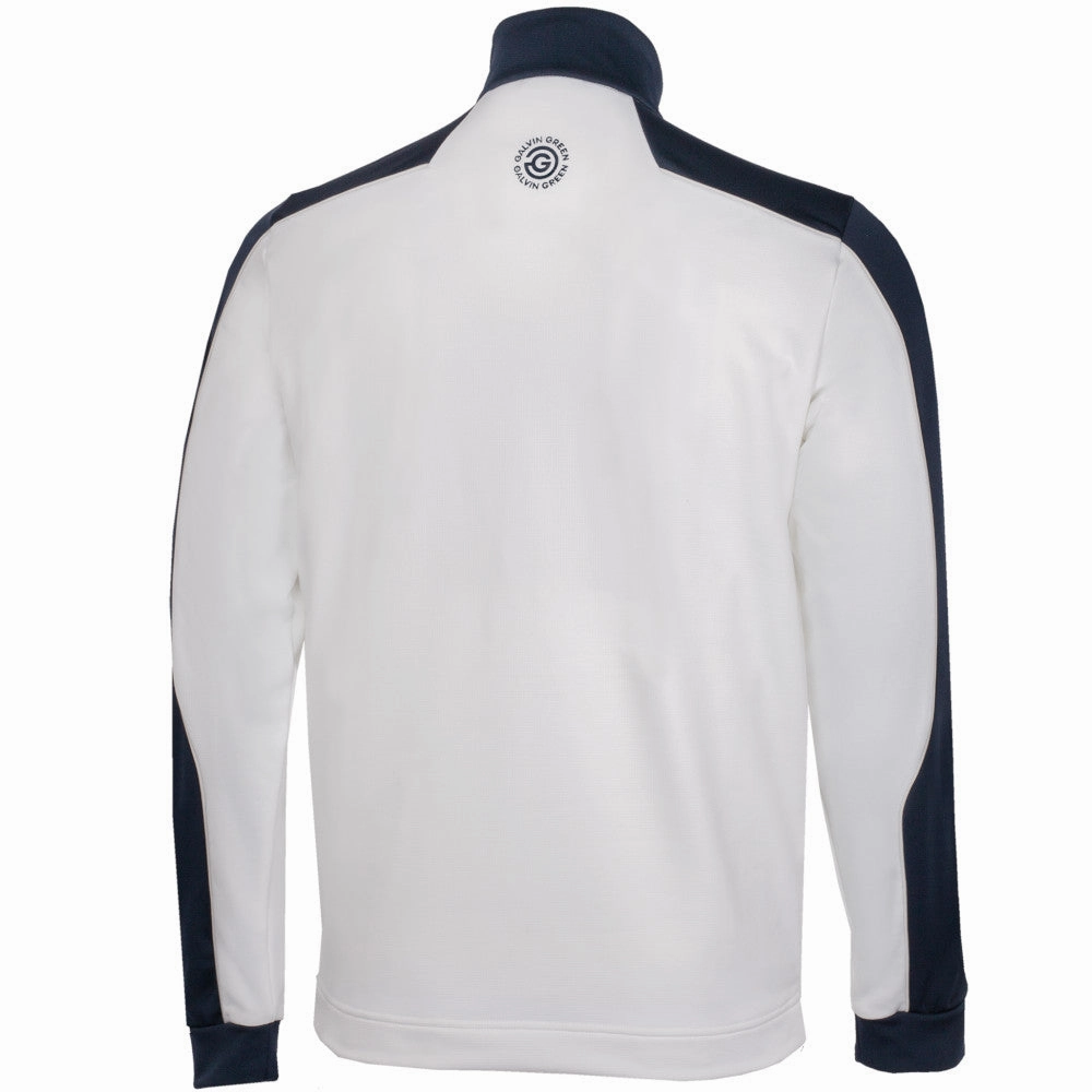Daily Chic Galvin Green Dave 1/4 Zip Pullover - White/Navy