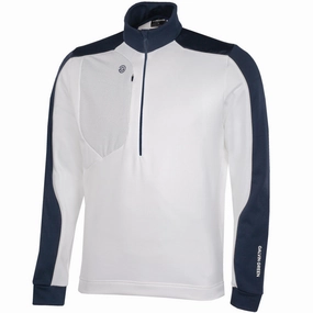 Galvin Green Dave 1/4 Zip Pullover - White/Navy bag accents