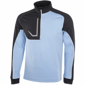 Galvin Green Daxton Insula 1/2 Zip Sweater - Blue Bell/Black/White goes with sweatpants Home Relaxation