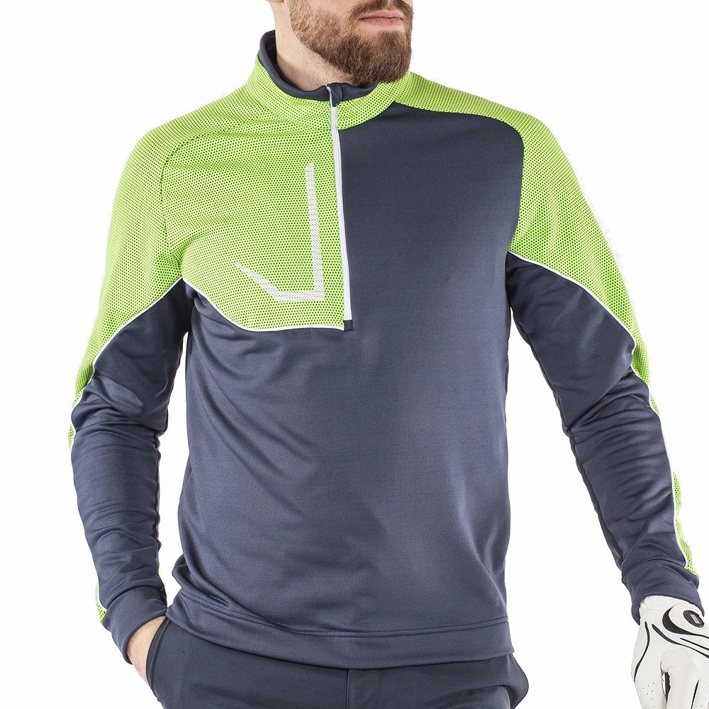 Galvin Green Daxton Insula 1/2 Zip Sweater - Navy/Lime/White Comfy Outerwear Practical