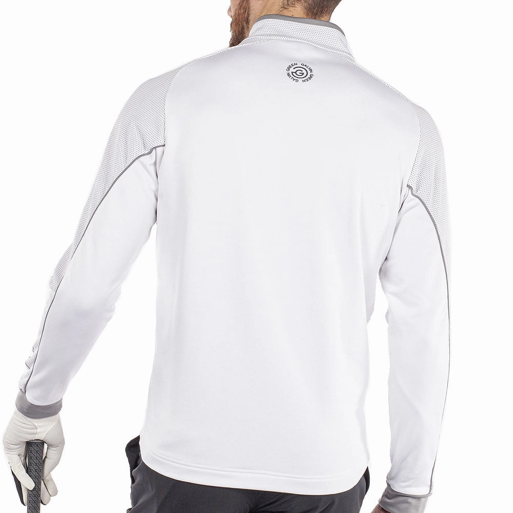 Bright Colors Youthful Vibe Galvin Green Daxton Insula 1/2 Zip Sweater - White/Cool Grey/Sharkskin