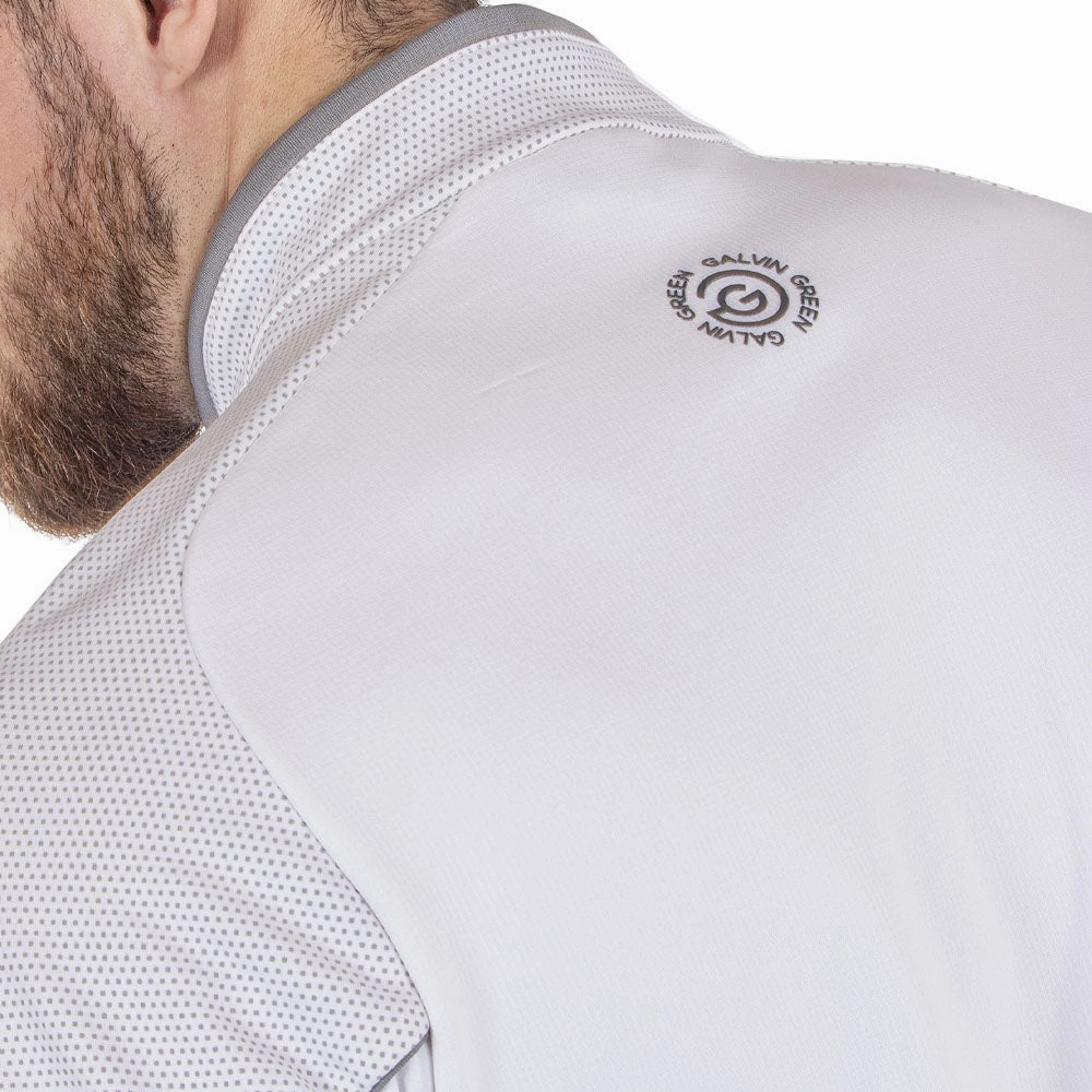 Galvin Green Daxton Insula 1/2 Zip Sweater - White/Cool Grey/Sharkskin Animal Print