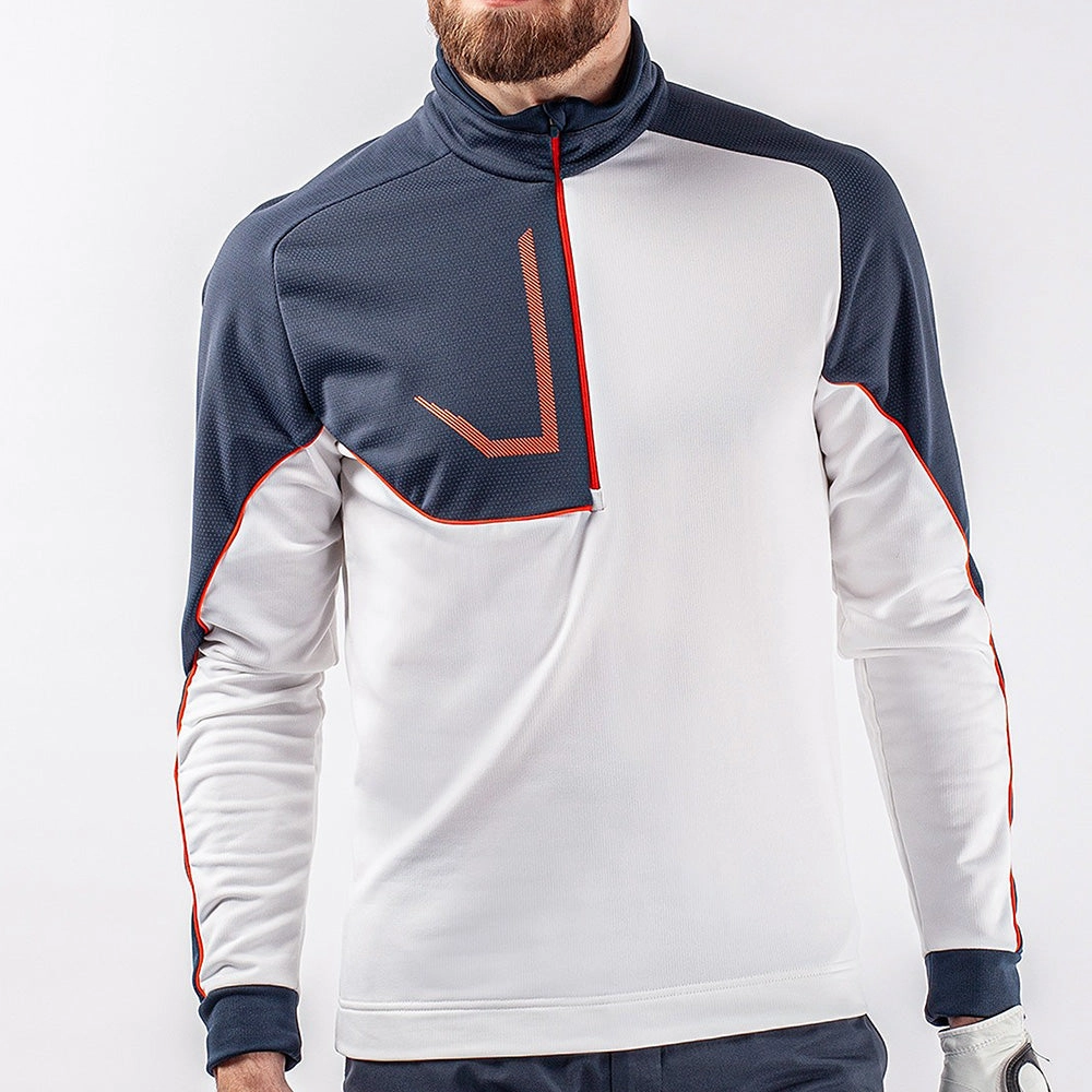 product loop stability Drawcord Hood Galvin Green Daxton Insula 1/4 Zip Pullover - White/Navy/Orange
