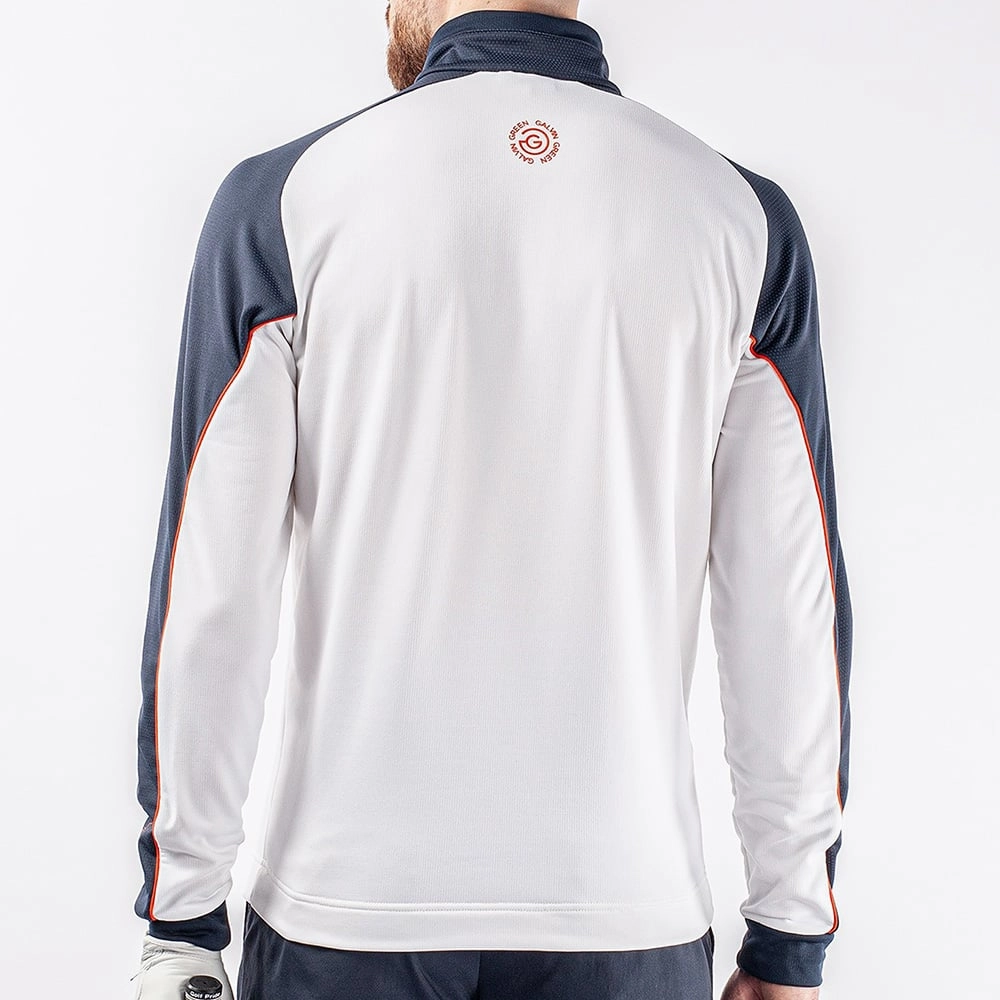 Neutral Colors Core Comfort Galvin Green Daxton Insula 1/4 Zip Pullover - White/Navy/Orange