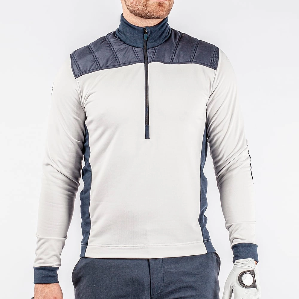 Galvin Green Durante Insula 1/4 Zip Pullover - Cool Grey/Navy product urban style quotient Winter Layers