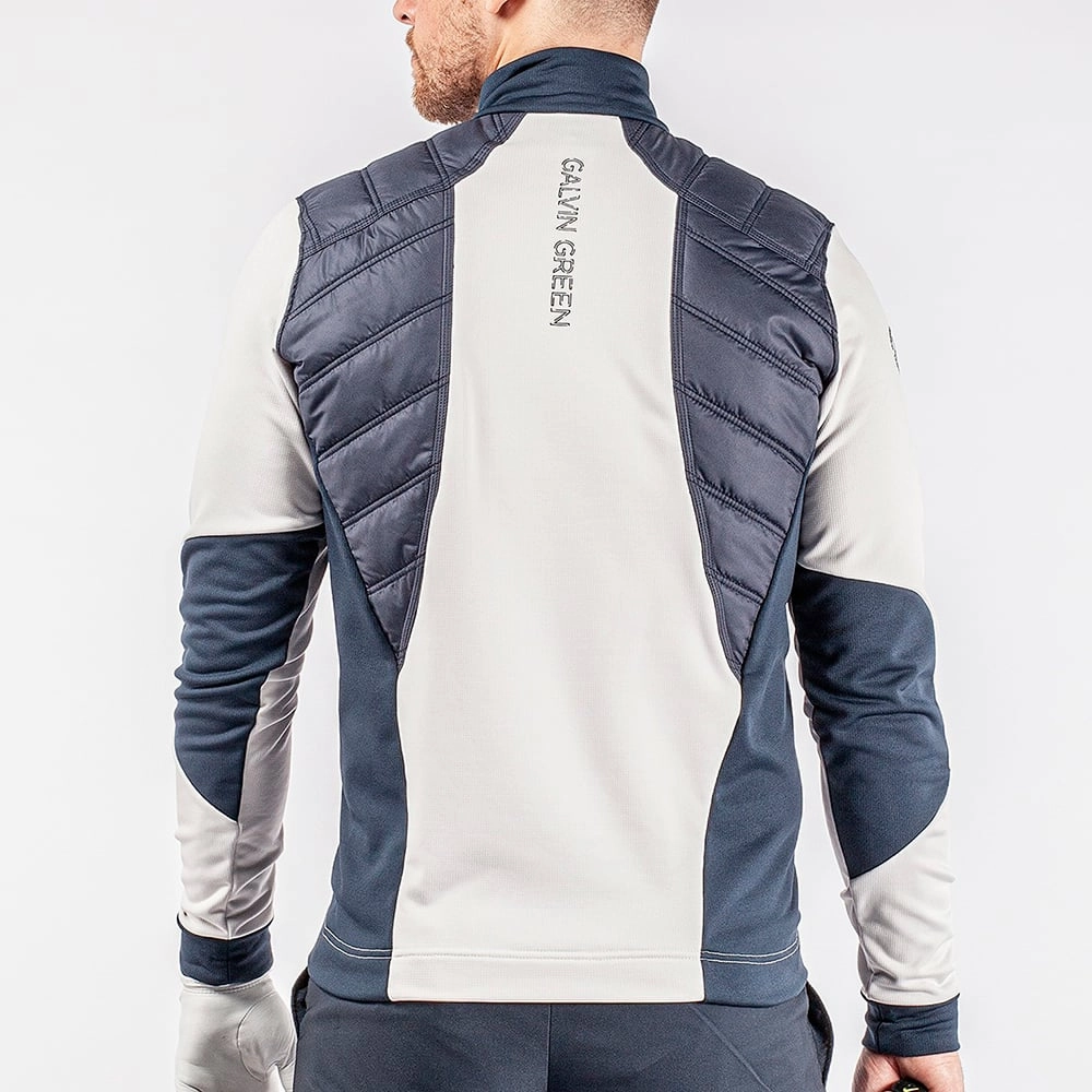 Galvin Green Durante Insula 1/4 Zip Pullover - Cool Grey/Navy Fleece