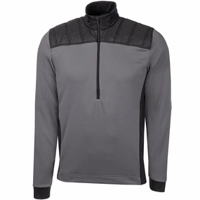 couple wear Coffee Shop Galvin Green Durante Insula 1/4 Zip Pullover - Forged Iron/Black