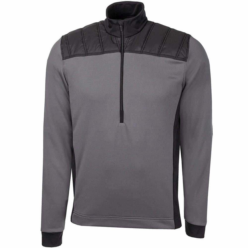 couple wear Coffee Shop Galvin Green Durante Insula 1/4 Zip Pullover - Forged Iron/Black