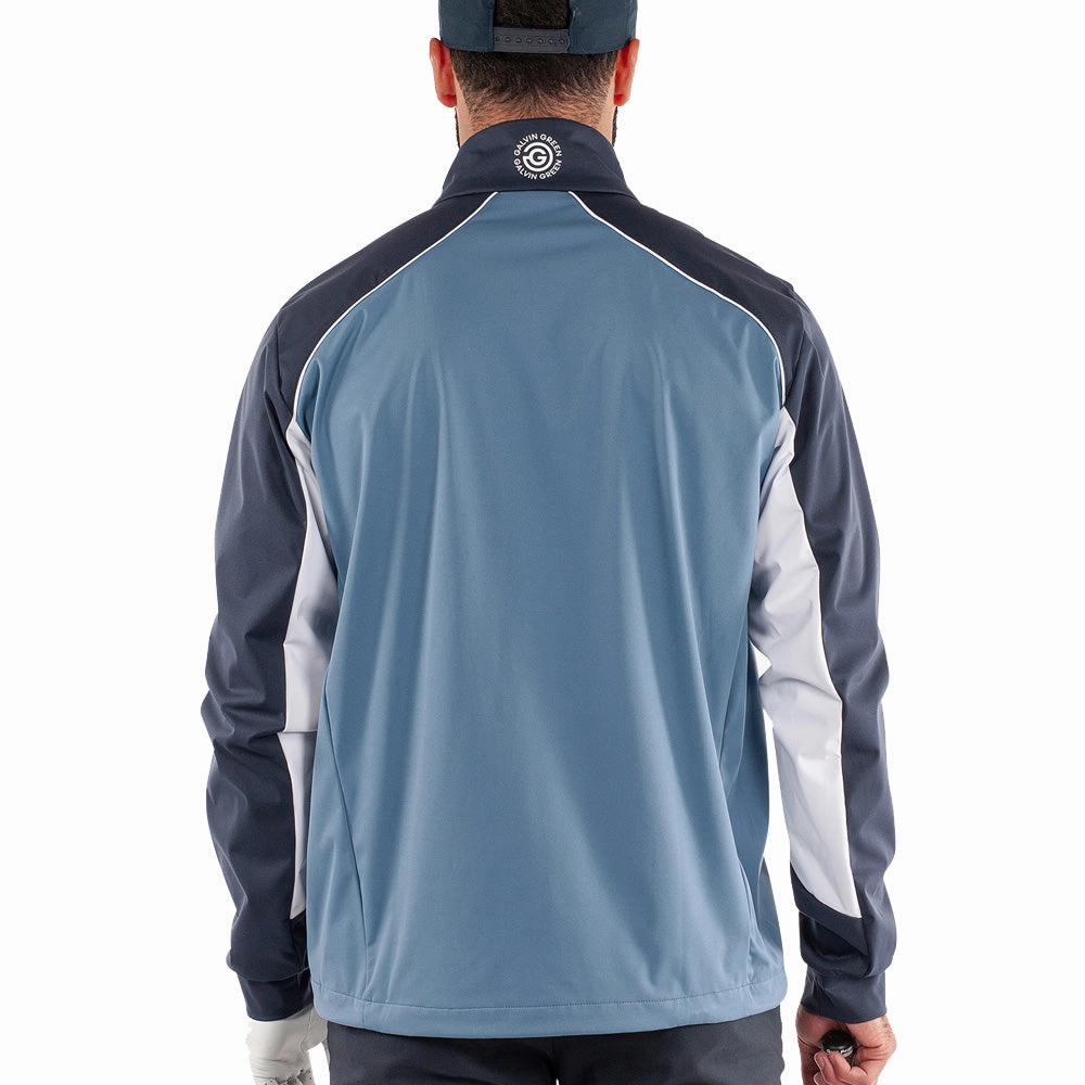 Galvin Green Laurent Windproof Pullover Jacket - Moonlight Blue/Navy Lightweight Wear Satin