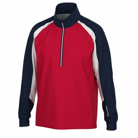 Galvin Green Laurent Windproof Pullover Jacket - Red/Navy Versatile Piece Classic Chic