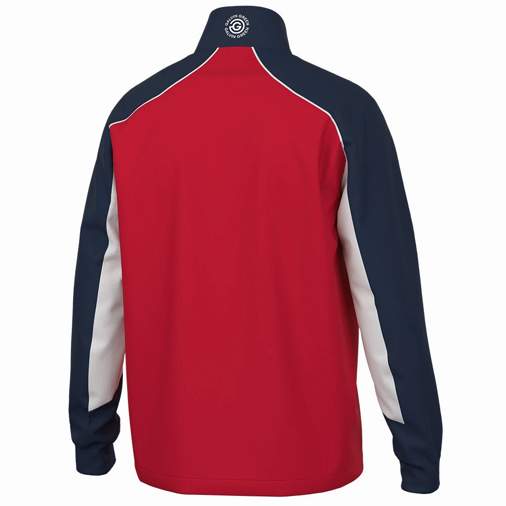 Galvin Green Laurent Windproof Pullover Jacket - Red/Navy Houndstooth