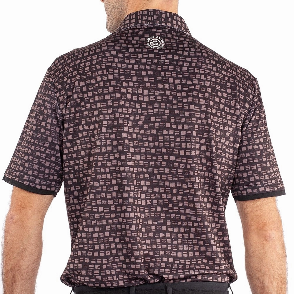 Galvin Green Mack Veltil8  Polo Shirt - Black/Sharkskin LayeredSleeveConstruction