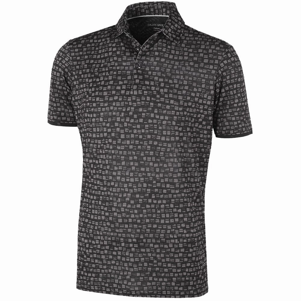 Street Casual Layered Collar Structure Galvin Green Mack Veltil8  Polo Shirt - Black/Sharkskin