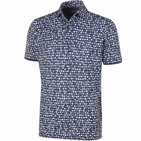 ReinforcedNeckline Cross Grain Knit Galvin Green Mack Ventil8  Polo Shirt - Navy/White