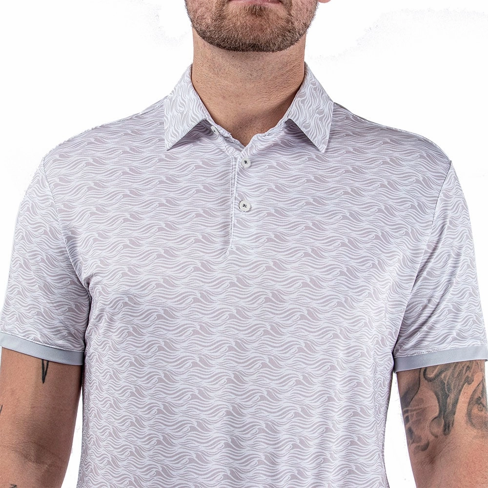 Galvin Green Madden Ventil8  Polo Shirt - Cool Grey/White Everyday Outfit