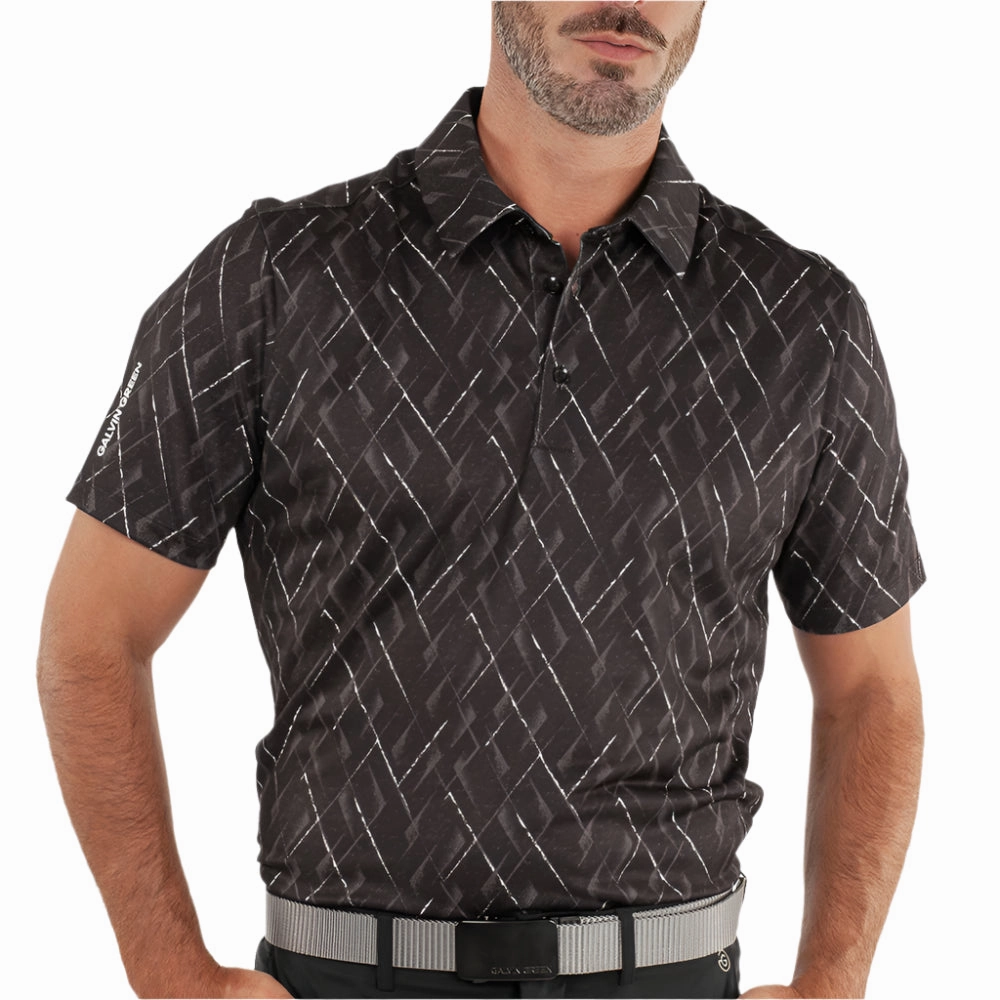 Galvin Green Mads Polo Shirt - Black Lightweight Look