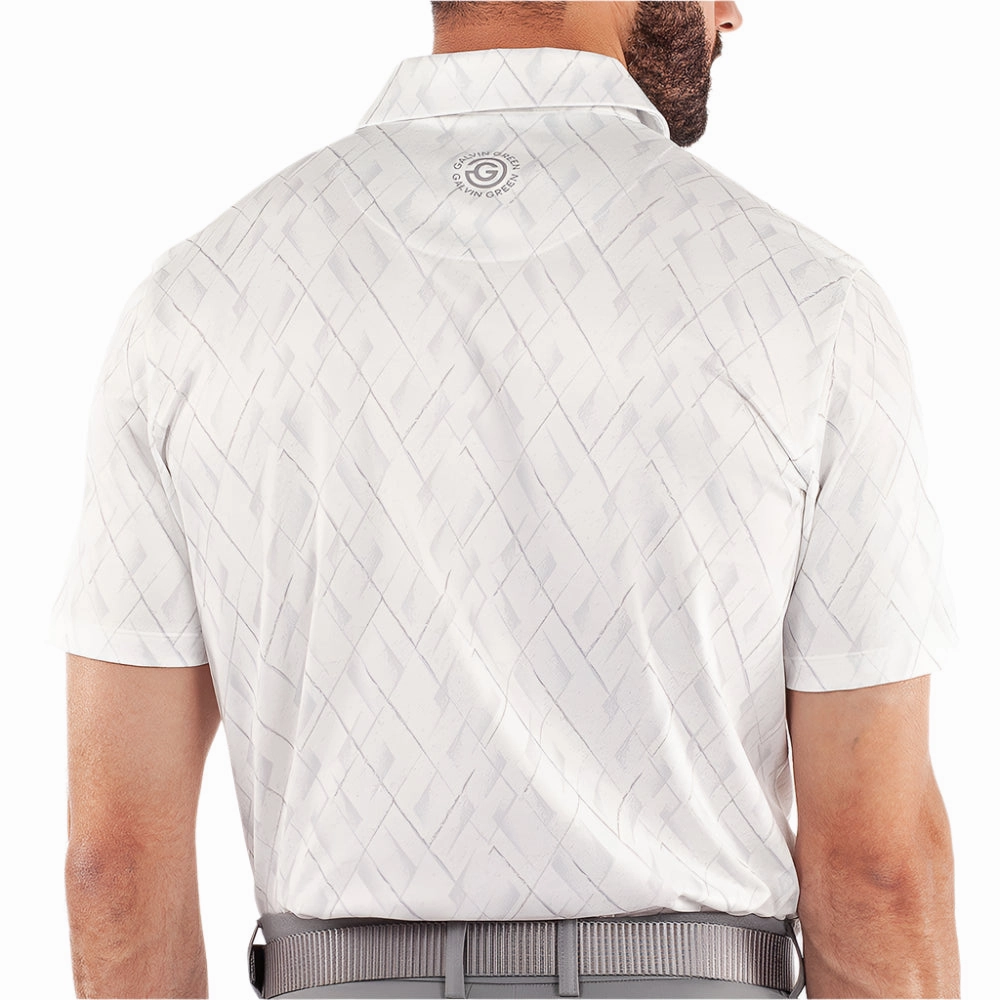 Galvin Green Mads Polo Shirt - White Printed design QuickDry Material