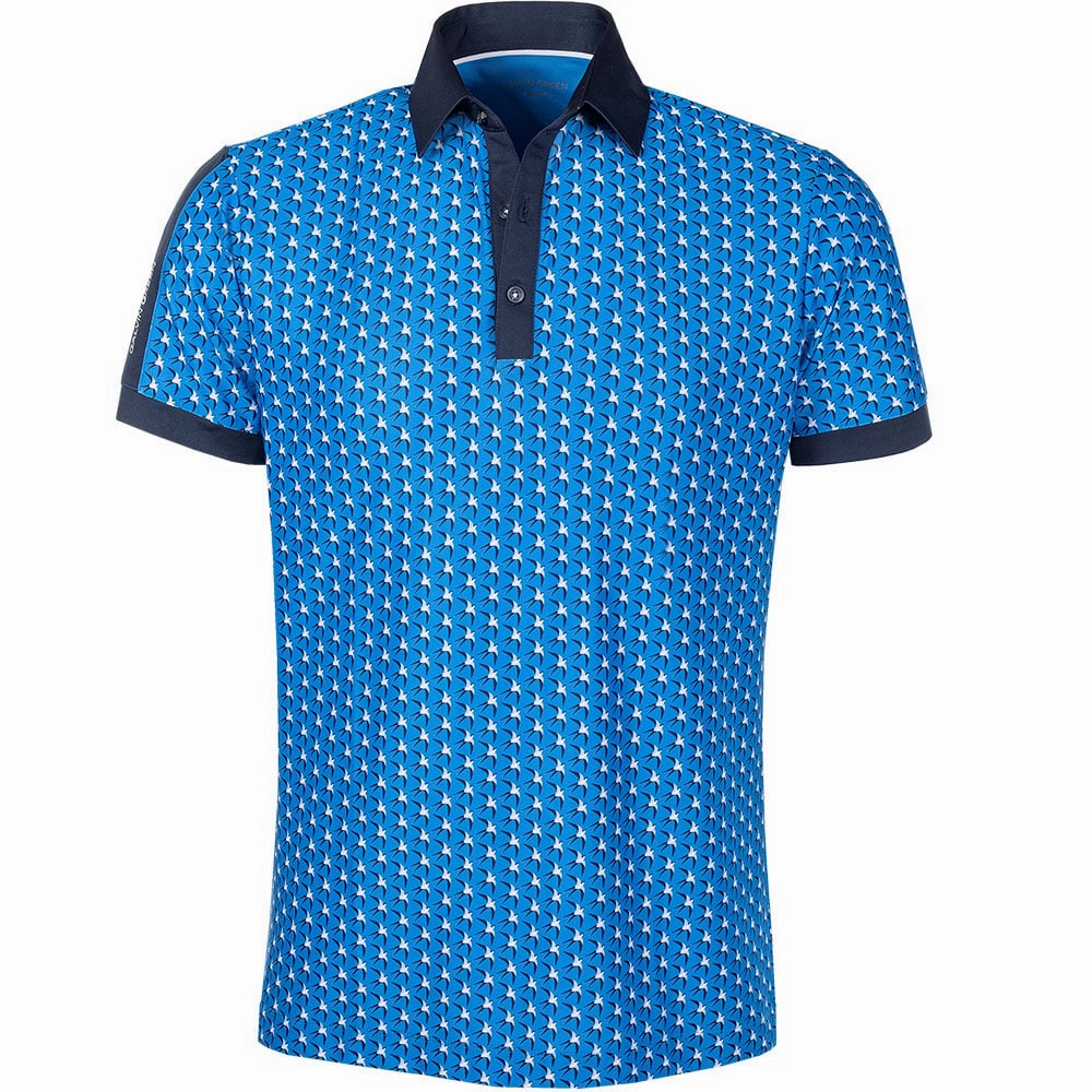 Galvin Green Malcolm Ventil8  Polo Shirt - Blue/Navy/Cool Grey OekoTexCertified Airflow Ventilation
