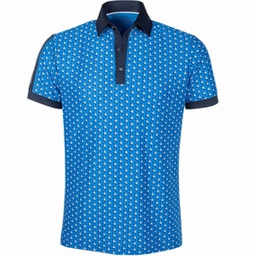 Galvin Green Malcolm Ventil8  Polo Shirt - Blue/Navy/Cool Grey OekoTexCertified Airflow Ventilation