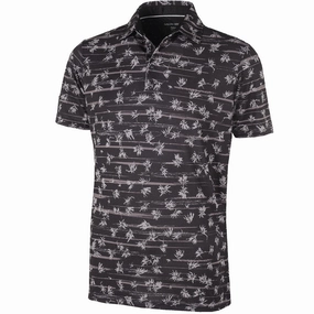 Galvin Green Malik Ventil8  Polo Shirt - Black/Sharkskin Seasonal Comfort
